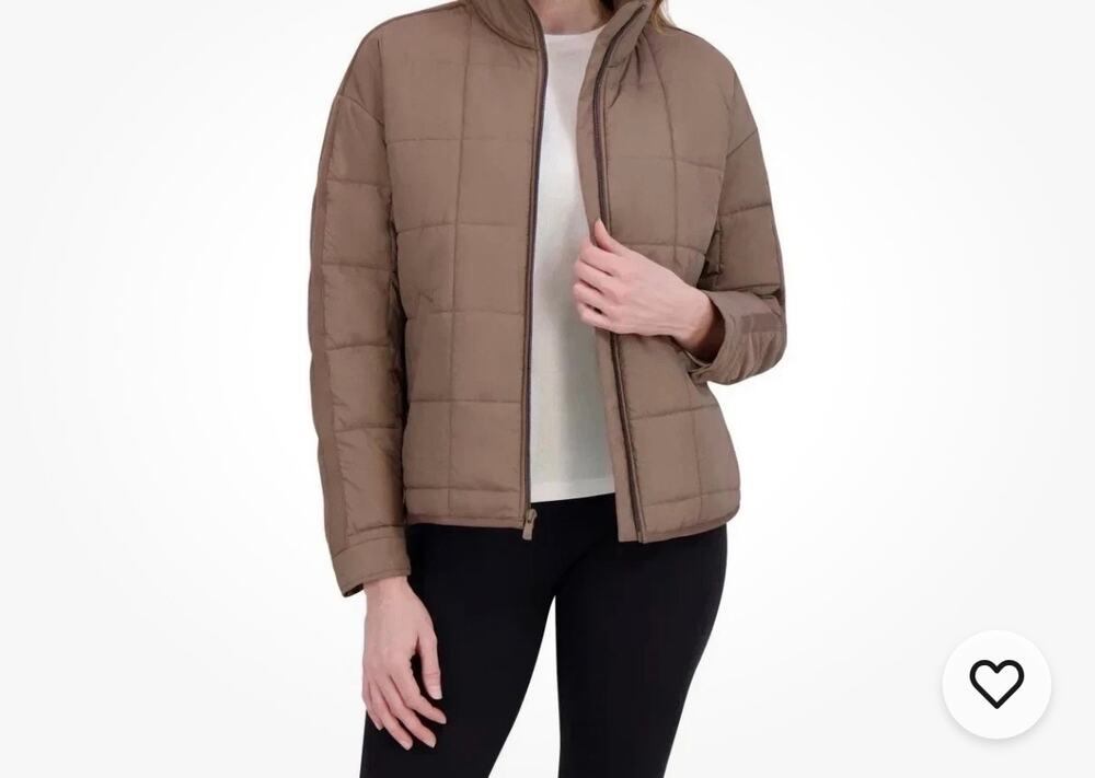 Roxy Women's Quilted Puffer Jacket Sz XL Taupe Mushroom Casual Travel Boho